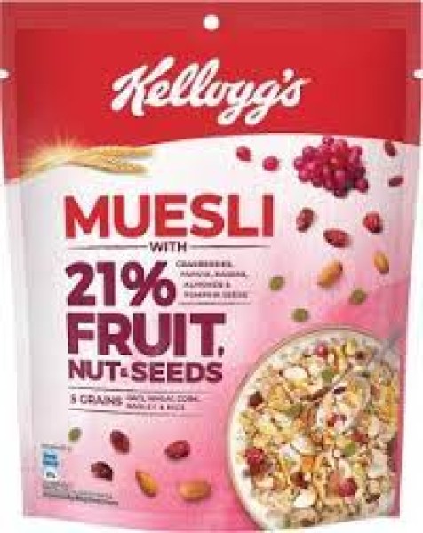 Kelloggs Muesli Breakfast Cereal - With Multigrain & 21% Fruit, Nut & Seeds, 240 g