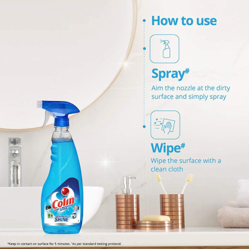 Colin Glass & Surface Cleaner Liquid Spray, Regular, 500 ml