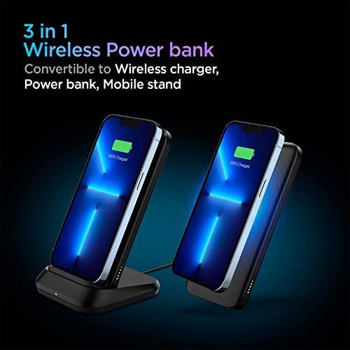 Spigen 10000 mAh Lithium Polymer Wireless Power Bank PA2001 with 20 Watt Fast Charging, Black