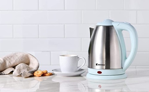 BERGNER 1850W 1.8L Stainless Steel Electric Kettle with Auto Cut Off Feature (Blue), Standard (BG-9692-BL)