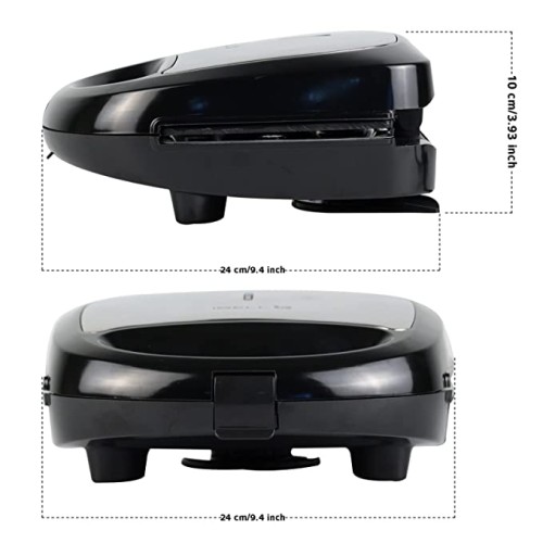 iBELL SM1301 3-in-1 Sandwich Maker with Detachable Plates for Toast / Waffle / Grill, 750 Watt (Black)