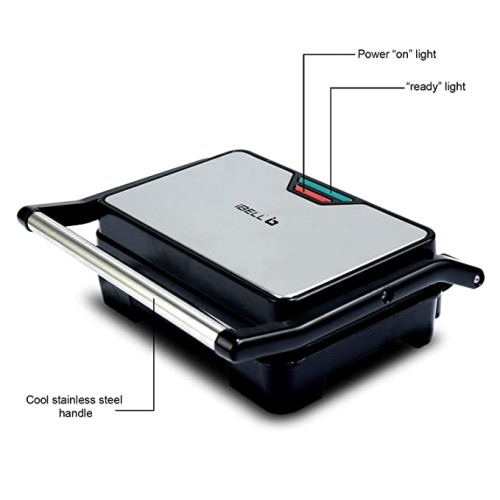 iBELL SM1515 Sandwich Maker with Floating Hinges, 1000Watt, Panini / Grill / Toast (Black)