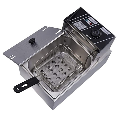 iBELL DF610PPLUS 6 Litre Stainless Steel 2500W Electric Deep Fryer with Variable Temperature Control, Silver