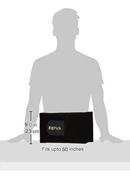 FIT PICK Sweat Belt for Men and Women| Stomach Belt Non-Tearable Neoprene Body Shaper wear, One Size Fits All Black