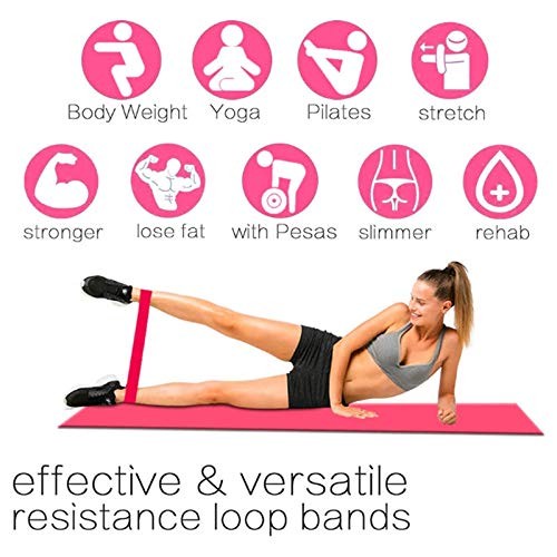Aegon Theraband for Exercise | Resistance Loop Band for Workout | Resistant Band for Men Workout | Set of 5 Exercise Bands | Hard Rubber Thera Bands for Stretching with Different Strengths | 100% Premium Latex Tharaband/Resistance Band ,latex