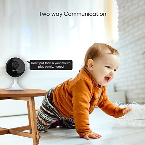 EZVIZ by Hikvision|C1C-B WiFi Indoor Home Smart Security Camera| 2 Way Talk 1080p Full HDl Privacy Protection| Night Vision| Motion Detection| BuiltIn MicroSD Card Upto 256GB | Alexa & Google