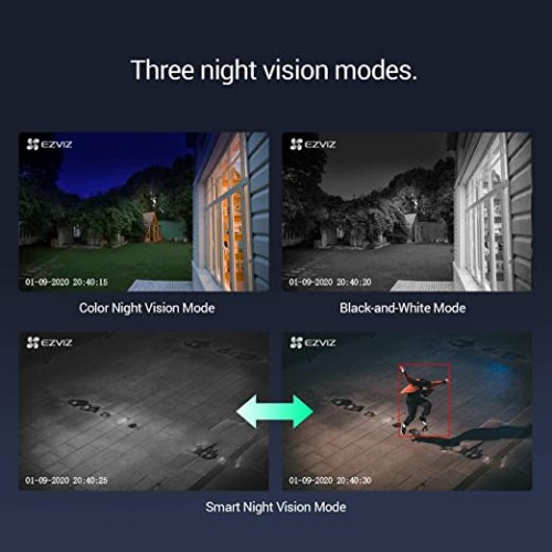 EZVIZ by Hikvision|C8C Outdoor WiFi 1080p Motorized Pan/Tilt Camera,Color Night Vision, Dust and Water Protection, BuiltIn MicroSD Card Slot(Upto 256GB),Supports Google Assistant & Alexa.