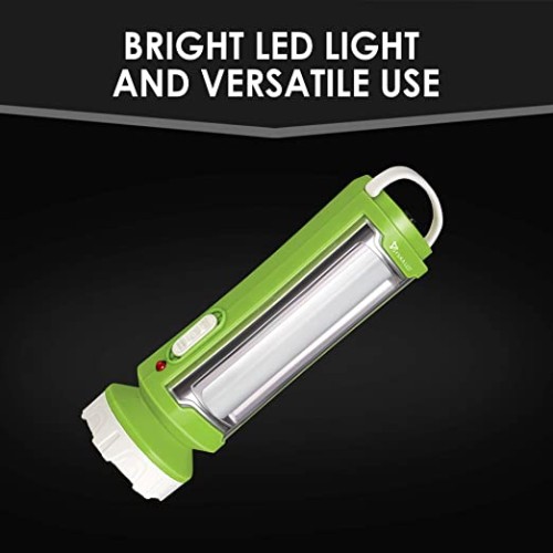 Syska T0790LA Tuo Portable Rechargeable Led Lamp Cum Torch with Upto 4hrs Backup (Green-White)